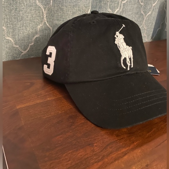 NWT Polo Ralph Lauren Big Pony Chino Ball Cap/Hat. Black/White. OS - Picture 4 of 12